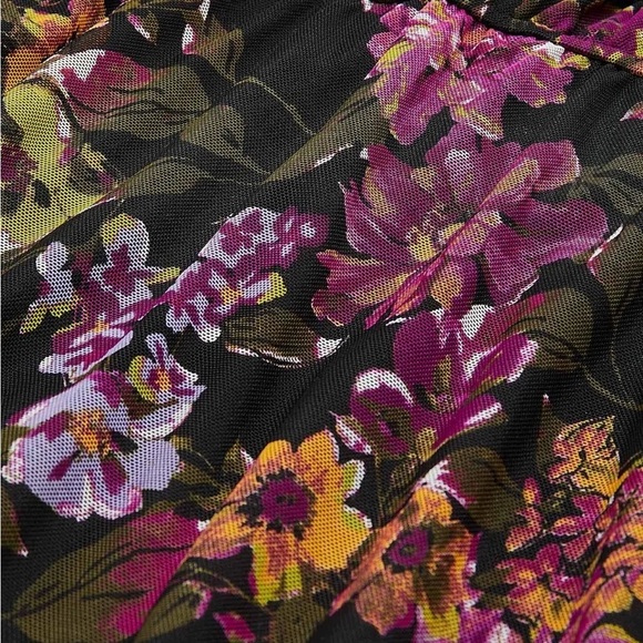 Addition Elle Floral Ruffled Mesh Midi Dress Size 2x - Picture 12 of 16